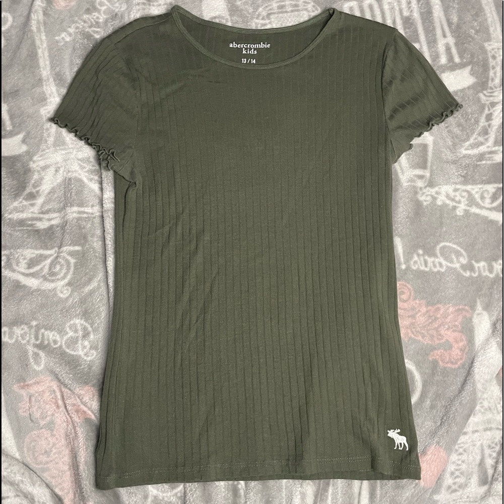 Green Abercrombie shirt, size 13/14yo